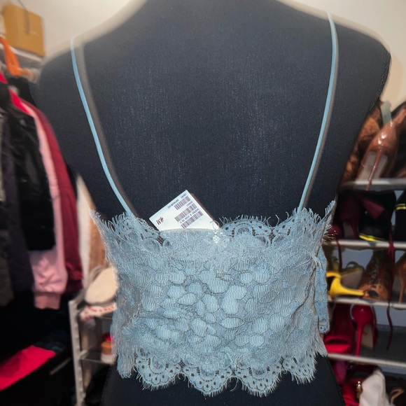 Spaghetti Strapped / Lace Crop Top - Picture 2 of 4